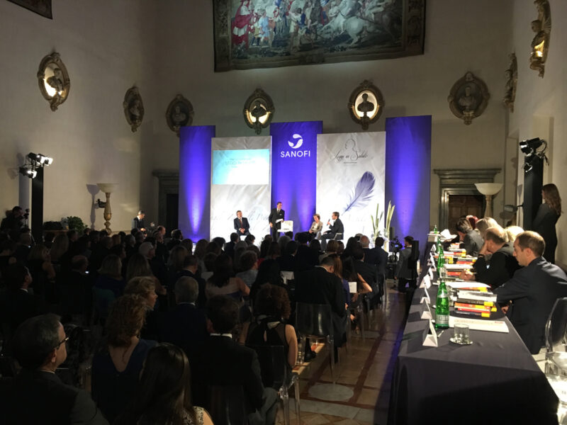 i-evento-sanofi-mediart-texidigital-printing-factory-allestimento-sala-palazzo-Farnese-ambasciata-di-Francia-a-Roma