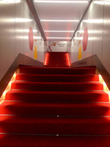 b tunnel scalinata Benevento Calcio stadio Ciro Vigorito Texi digital printing factory riqualificazione pannelli sagomati led crystal taglio kongsberg