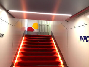 c tunnel ingresso in campo Benevento Calcio stadio Ciro Vigorito Texi digital printing factory riqualificazione pannelli sagomati led crystal taglio kongsberg